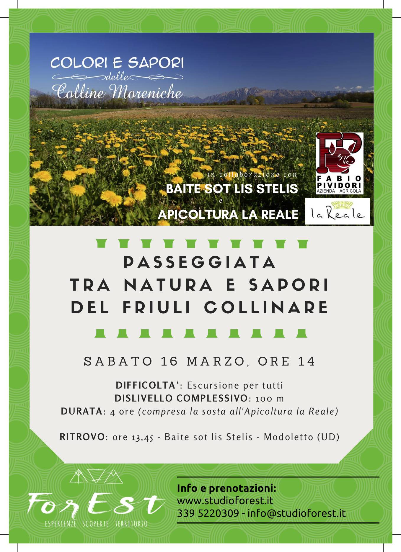Appuntamento escursionistico alla scoperta delle bellezze e dei sapori delle Colline Moreniche tra Modoletto e Brazzacco: sabato 16 marzo 2019